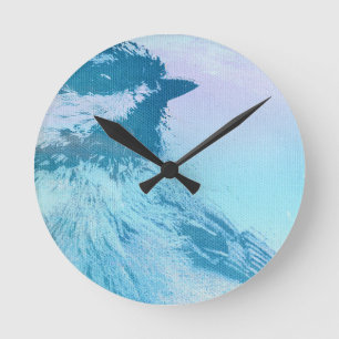 Horloge Ronde Impression de chickadé noir plafonné