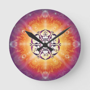 Horloge Ronde Incantation de bourdonnement de l'OM Mani Padme