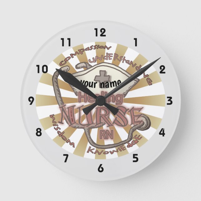Horloge Ronde Infirmière de guérison axiome (Recto)