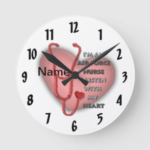 Horloge Ronde Infirmière de la Force aérienne de Red Heart