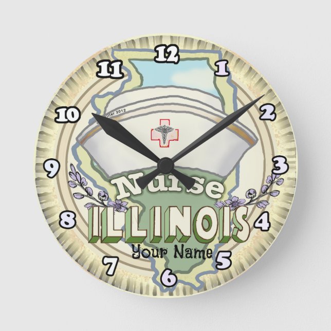 Horloge Ronde Infirmière de l'Illinois (Recto)