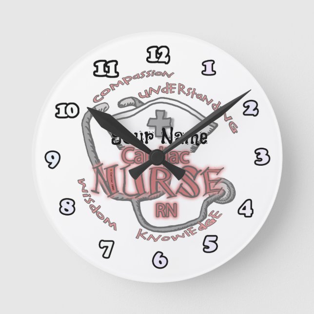 Horloge Ronde Infirmière en soins cardiaques (Recto)