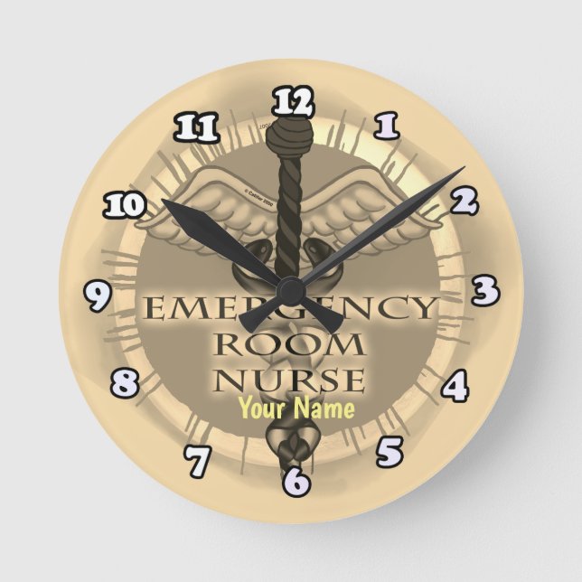 Horloge Ronde infirmière ER Caduceus (Recto)