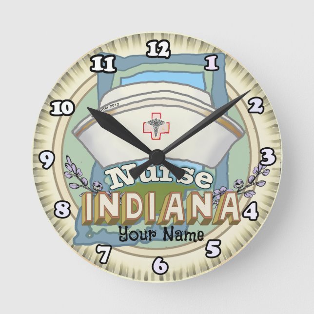 Horloge Ronde Infirmière Indiana (Recto)