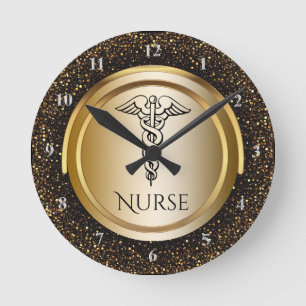 Horloge Ronde Infirmières Médicales du symbole   de caducée