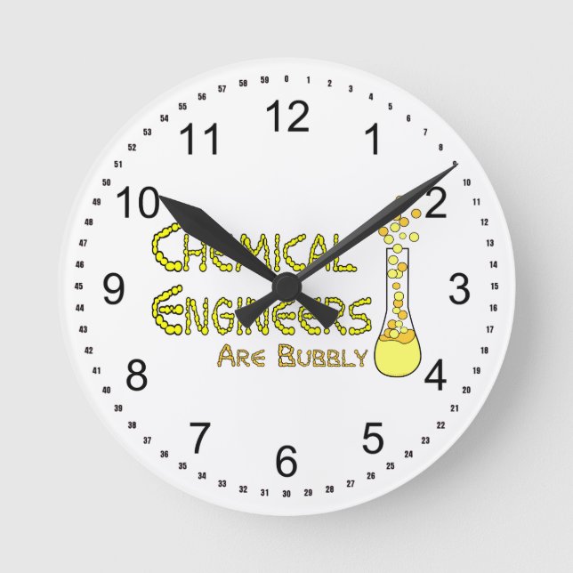 Horloge Ronde Ingénieurs chimiques de bulbbly (Recto)