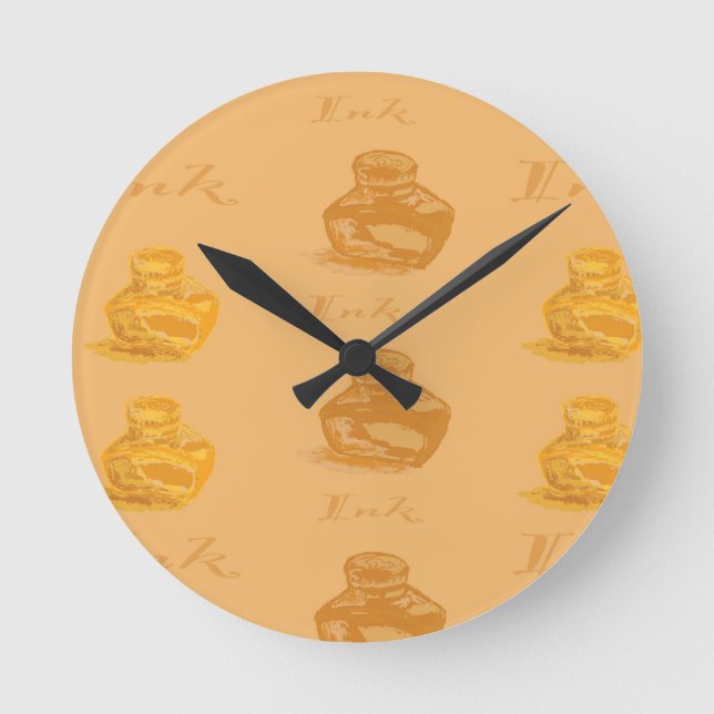 Horloge Ronde Inkwells Sepia (Recto)