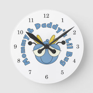 Horloge Ronde Insecte de Lil de maman et de papa