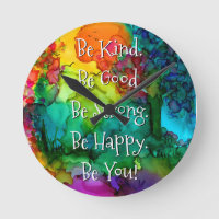 Inspational Be Kind, Good, Strong, Happy Clock