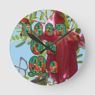 Horloge Ronde Inspiration Lean On Me Floral Skyward Art Imprimer
