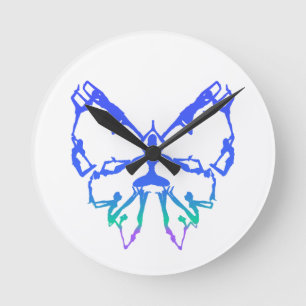 Horloge Ronde Inspirationnel Yoga Poses Papillon Nouveau Début