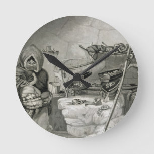 Horloge Ronde Intérieur d'une hutte esquimaude de neige, île