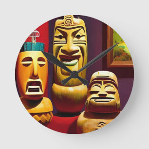 Horloge Ronde Intérieur Tiki Life Ken Gage Art