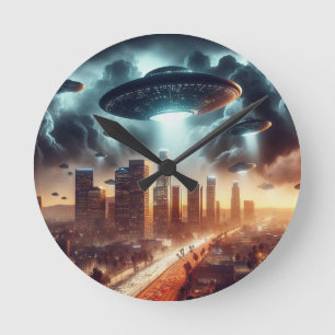 Horloge Ronde Invasion UFO de Los Angeles
