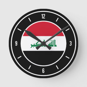 Horloge Ronde Iraq Flag Elegant