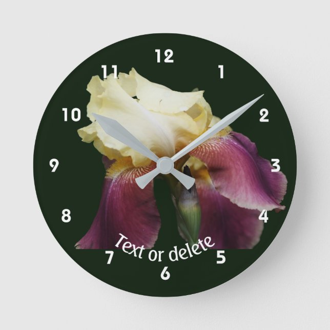 Horloge Ronde Iris barbu fléchi personnalisé   (Recto)