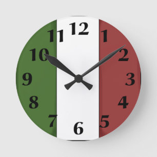 Horloge Ronde Italian Flag Wall Clock