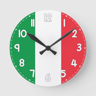 Horloge Ronde Italian Flag Wall Clock - Flag of Italy