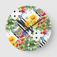 italien, art sicilien, patchwork, Fleurs d'été