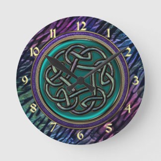 Horloge Ronde Jade Green Metal Celtic Knot
