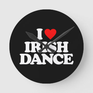 HORLOGE RONDE J'ADORE LA DANSE IRLANDAISE