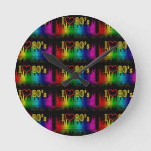 Horloge Ronde j'adore les années 80