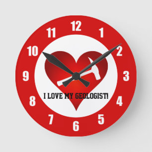 Horloge Ronde J'adore mon géologue