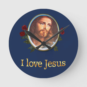 Horloge Ronde J'aime Jésus