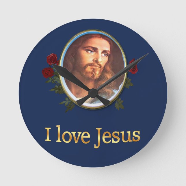 Horloge Ronde J'aime Jésus (Recto)