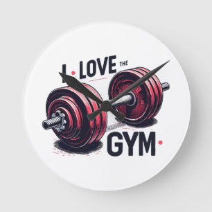 Horloge Ronde J'aime la salle de sport
