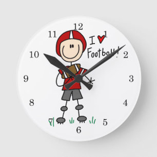 Horloge Ronde J'aime le football