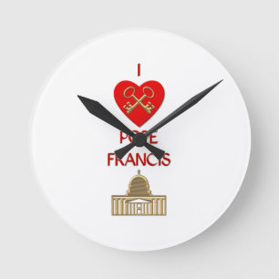 Horloge Ronde J'aime le pape François
