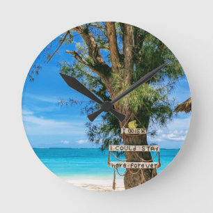 Horloge Ronde J'Aimerais Rester Ici Pour Toute Heure De Mur