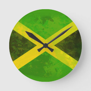 Horloge Ronde jamaica flag - reggaots roots