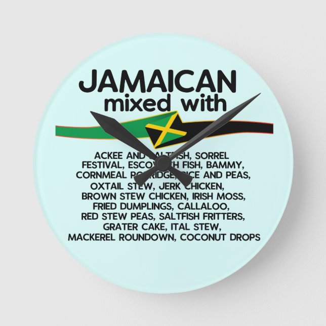 Horloge Ronde Jamaïcain Mélangé Avec La Jamaïque Fière  (Recto)