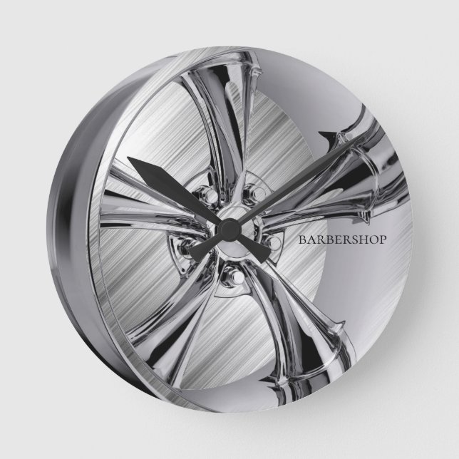 Horloge Ronde jante Chrome barbier (Recto)