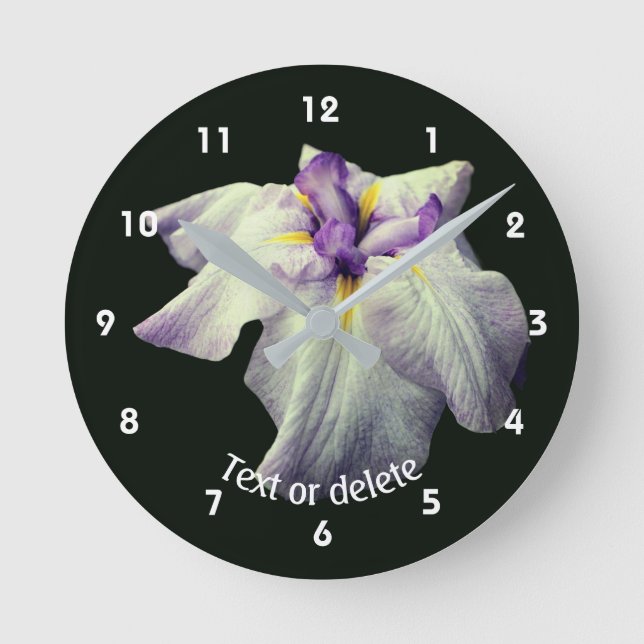 Horloge Ronde Japanese Iris Flower Personalized  (Recto)