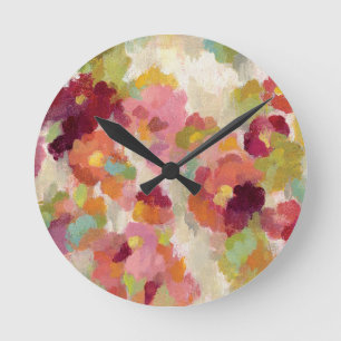 Horloge Ronde Jardin de corail et vert