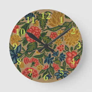 Horloge Ronde Jardin Floral Designer vintage