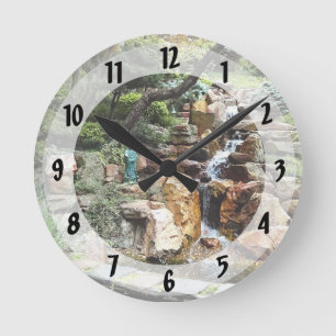 Horloge Ronde Jardin japonais à l'horloge murale d'automne