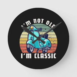 Horloge Ronde je-ne-suis-pas-vieux-je-suis-classique