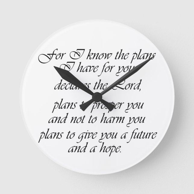 Horloge Ronde Jeremiah 29:11 Clock (Recto)