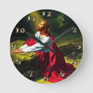 Horloge Ronde Jésus-Christ priant dans le jardin de Gethsemane