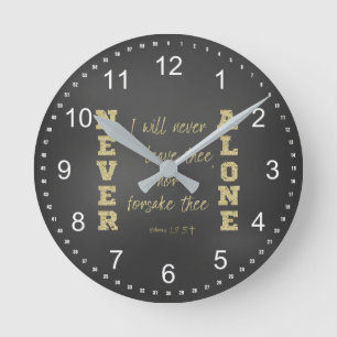 Horloge Ronde Jésus est avec toi toujours Bible Verse