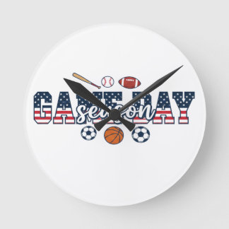Horloge Ronde Jeu de sport multi-patriotique Saison de jour de m