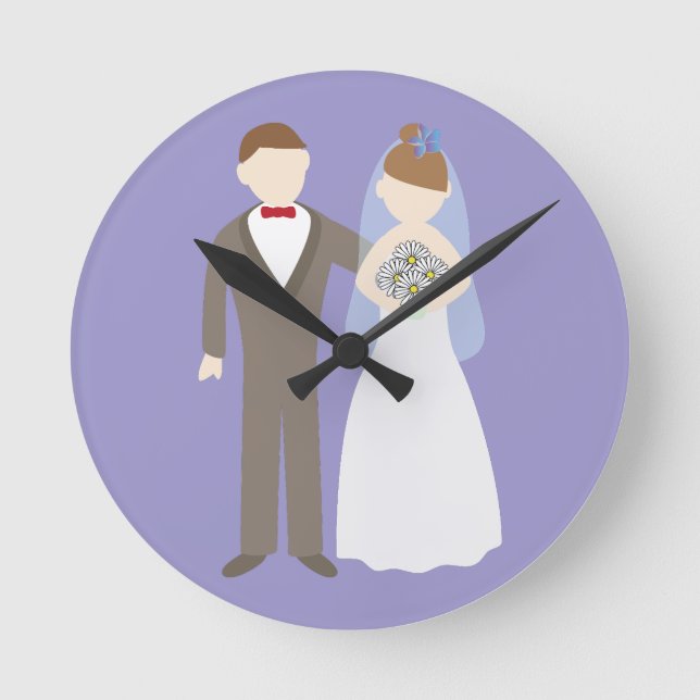 Horloge Ronde Jeune couple marié (Recto)