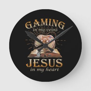 Horloge Ronde Jeux dans mes veines, Jésus dans mon cœur