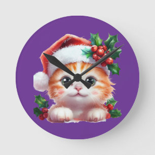Horloge Ronde Joli cadeau de Noël - cadeau de vacances festive