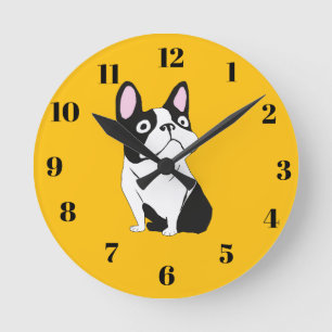 Horloge Ronde Joli chiot, jaune