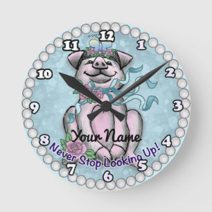 Horloge Ronde Joli Cochon  